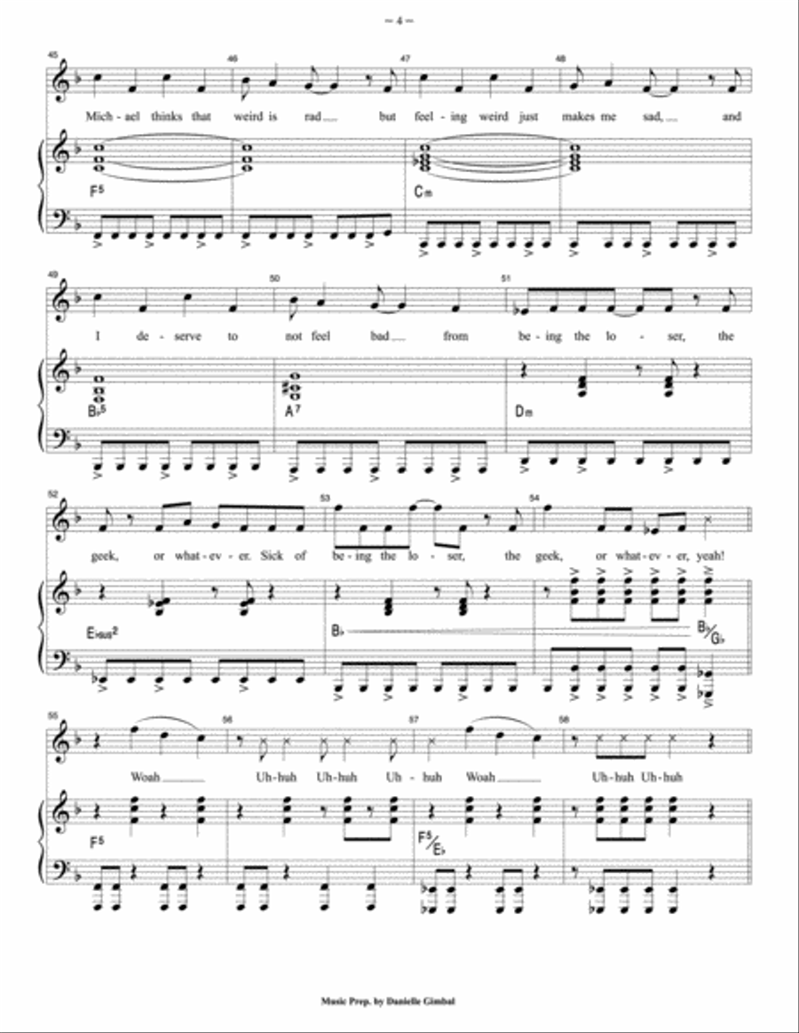 Loser Geek Whatever Piano, Vocal scores gallery preview page 4