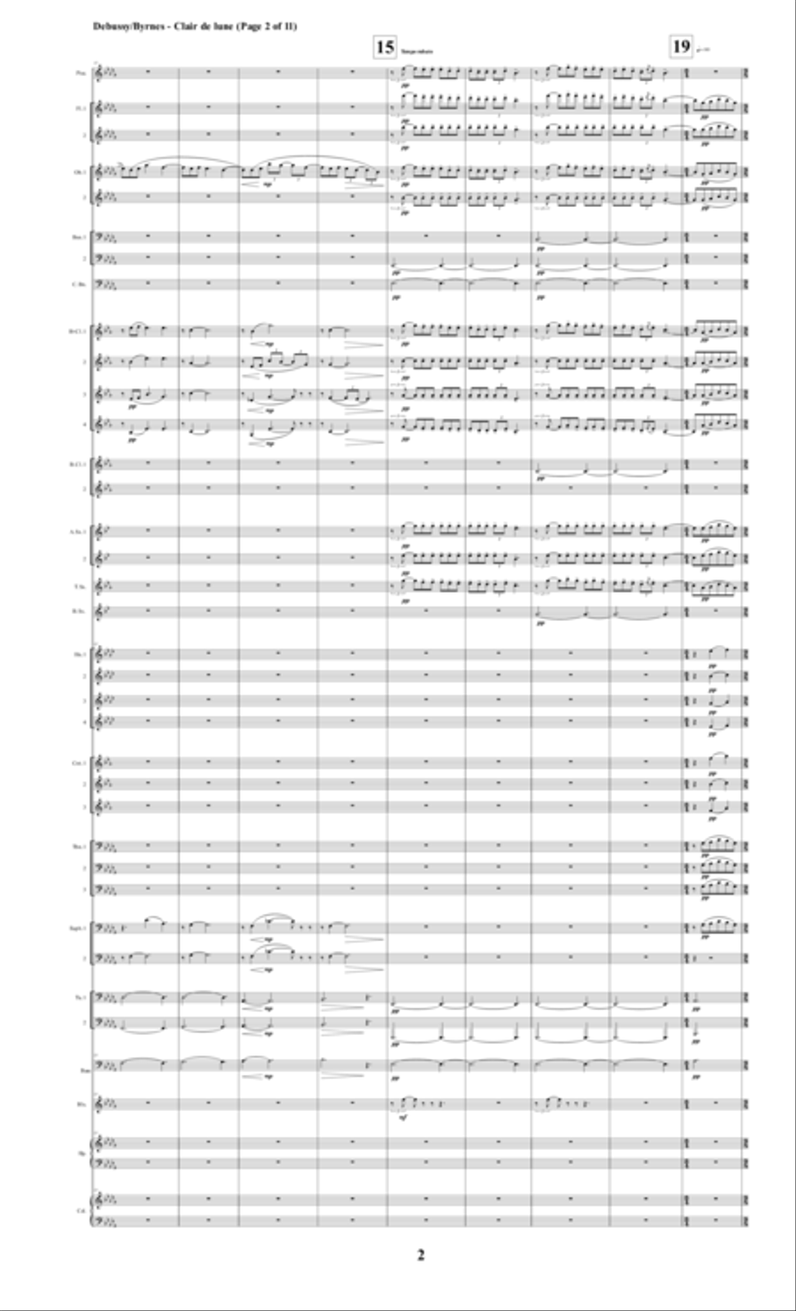 Suite Bergamasque, No. 3 Clair de lune (Symphonic Band) Concert Band scores gallery preview page 2