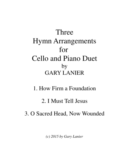 THREE HYMN ARRANGEMENTS for CELLO and PIANO (Duet – Cello/Piano with Cello Part) image number null