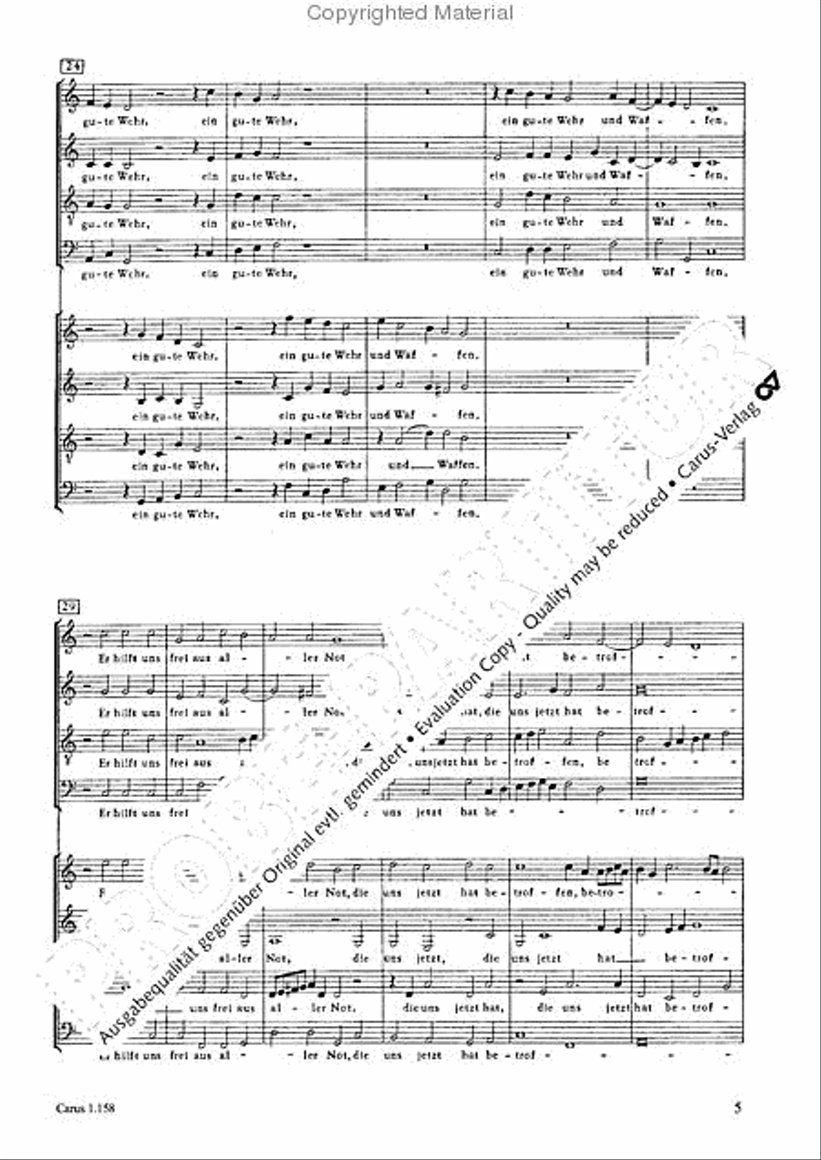 A mighty fortress is our God (Ein feste Burg ist unser Gott) 4-Part scores gallery preview page 6