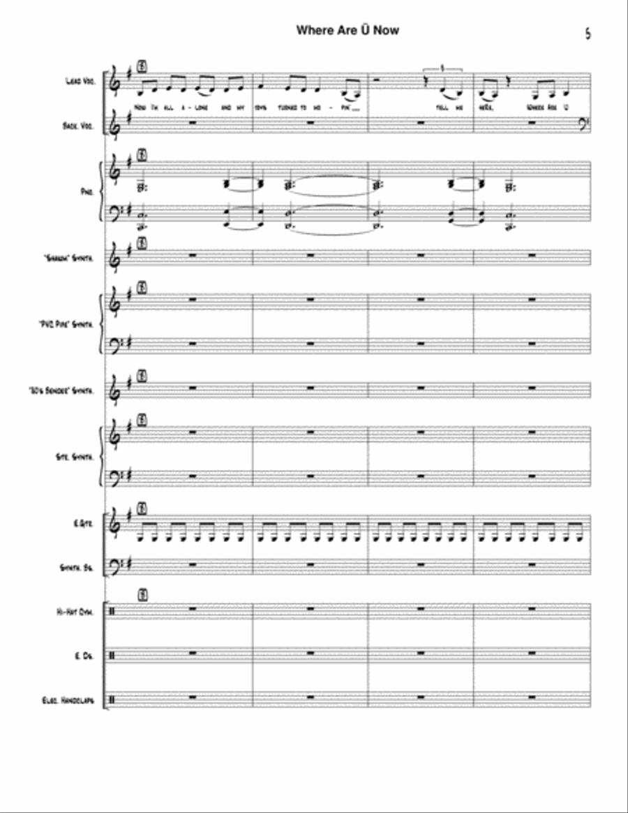 Where Are U Now Small Ensemble scores gallery preview page 5