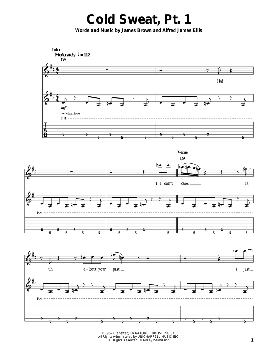 Cold Sweat, Pt. 1 Acoustic Guitar scores gallery preview page 1