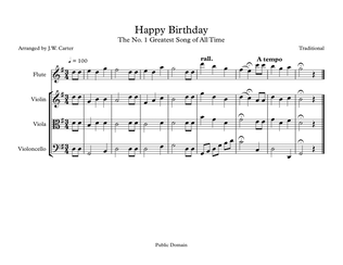 Happy Birthday for Flute & String Trio
