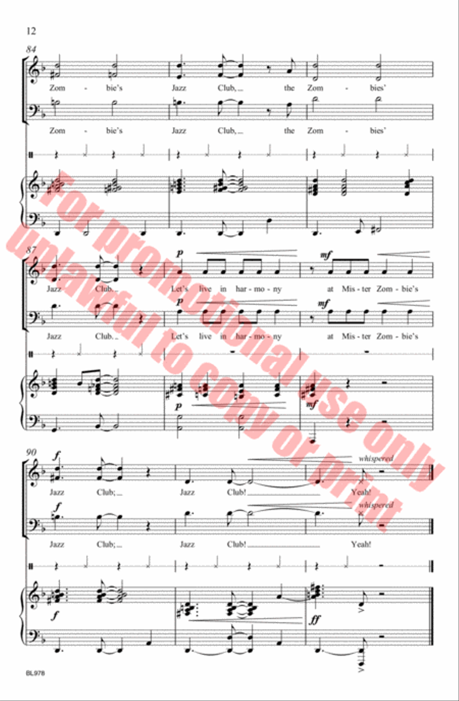 Mister Zombie's Jazz Club Choir scores gallery preview page 15