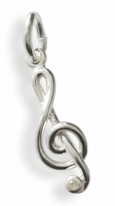 Silver pendant : small treble clef