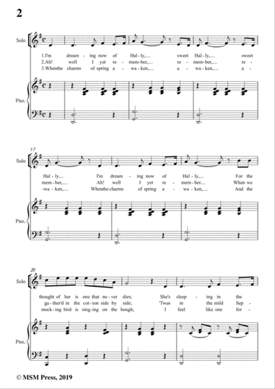 Alice Hawthorne-Listen to the Mocking Bird,in G Major,for Voice&Piano Voice scores gallery preview page 4