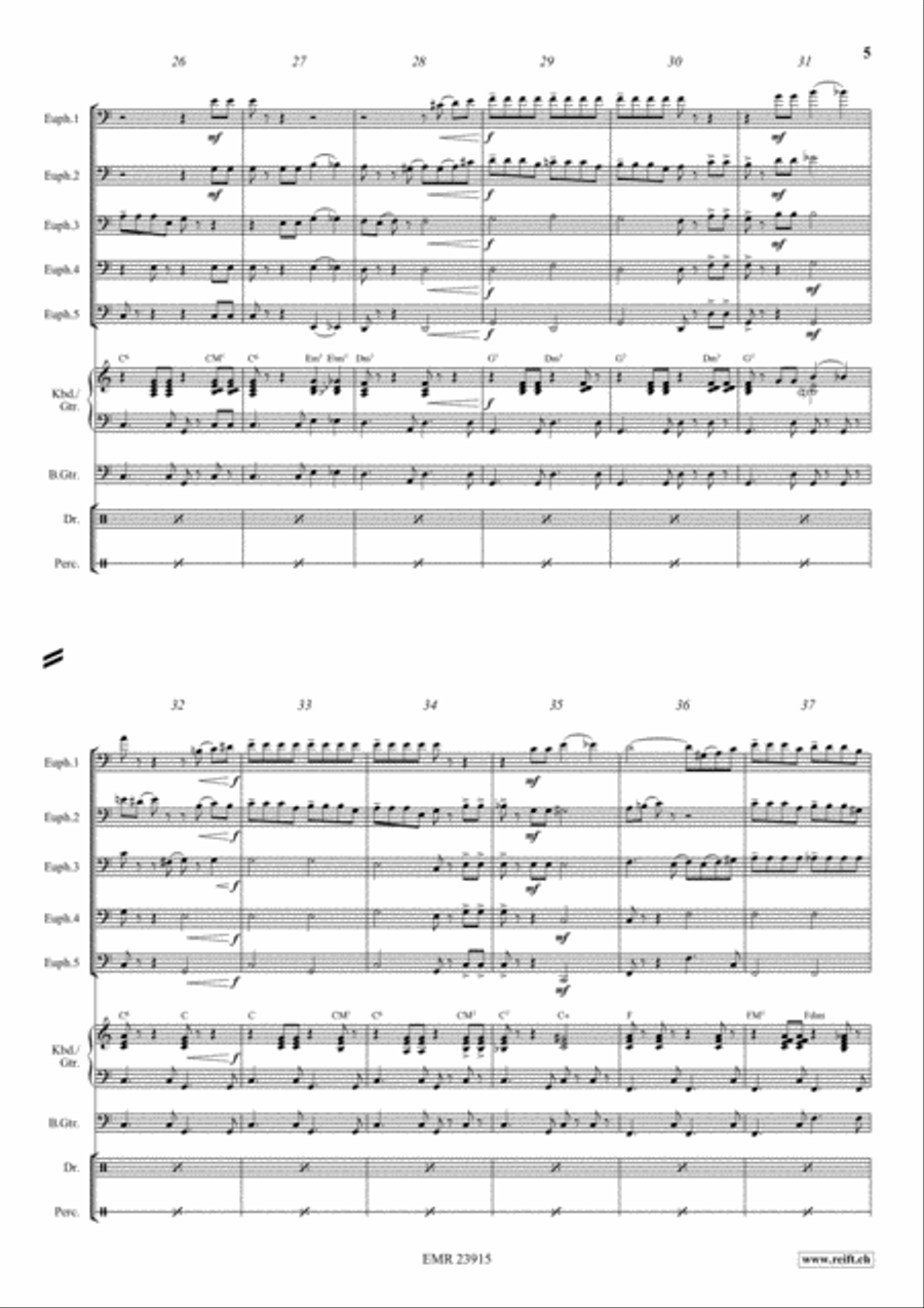 Cha Cha - Cuba Libre Euphonium Quintet scores gallery preview page 5