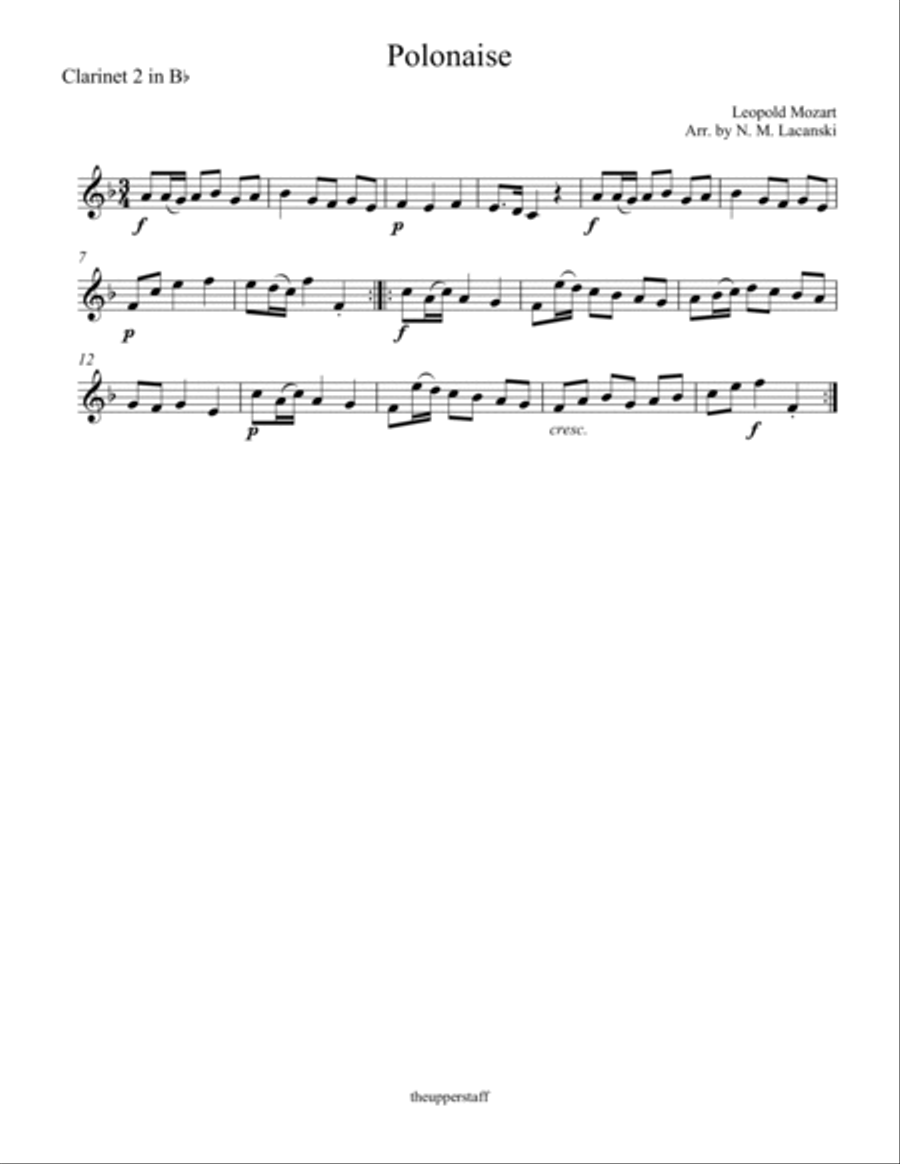 Polonaise Clarinet Solo scores gallery preview page 2