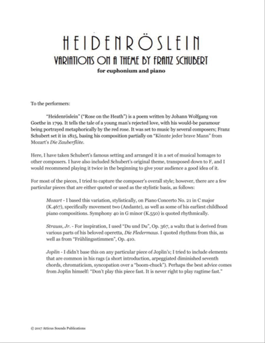 Heidenröslein: Variations on a Theme by Franz Schubert Brass Duet scores gallery preview page 2