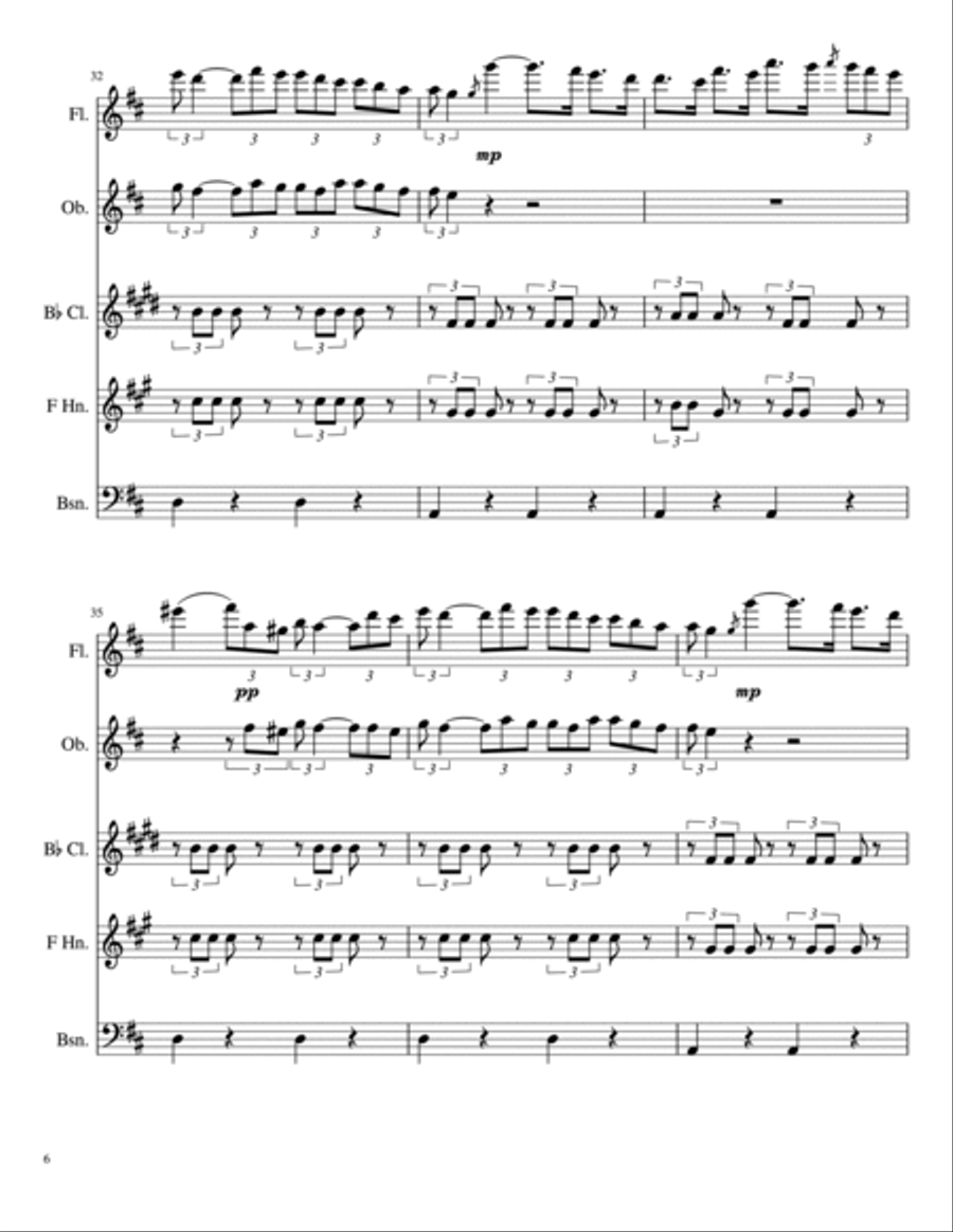 Poet and Peasant Overture Woodwind Quintet scores gallery preview page 6