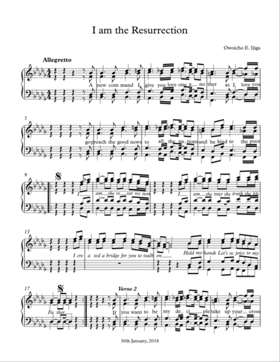 I am the Ressurection Small Ensemble scores gallery preview page 1