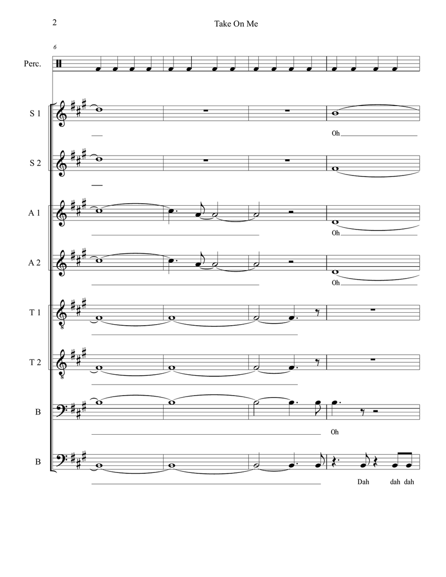 Take On Me Take On Me Choir scores gallery preview page 3