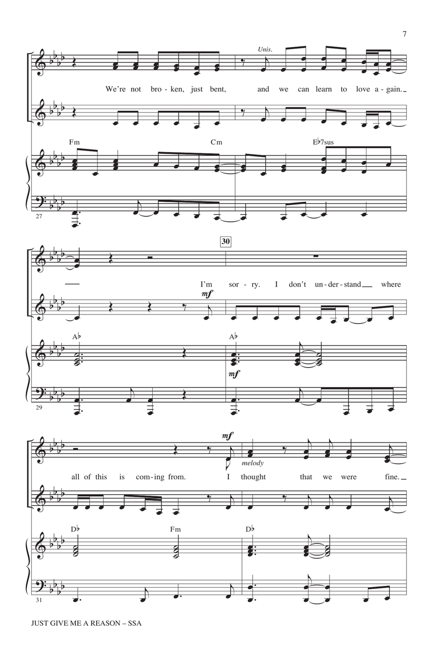 Just Give Me A Reason SSA scores gallery preview page 6