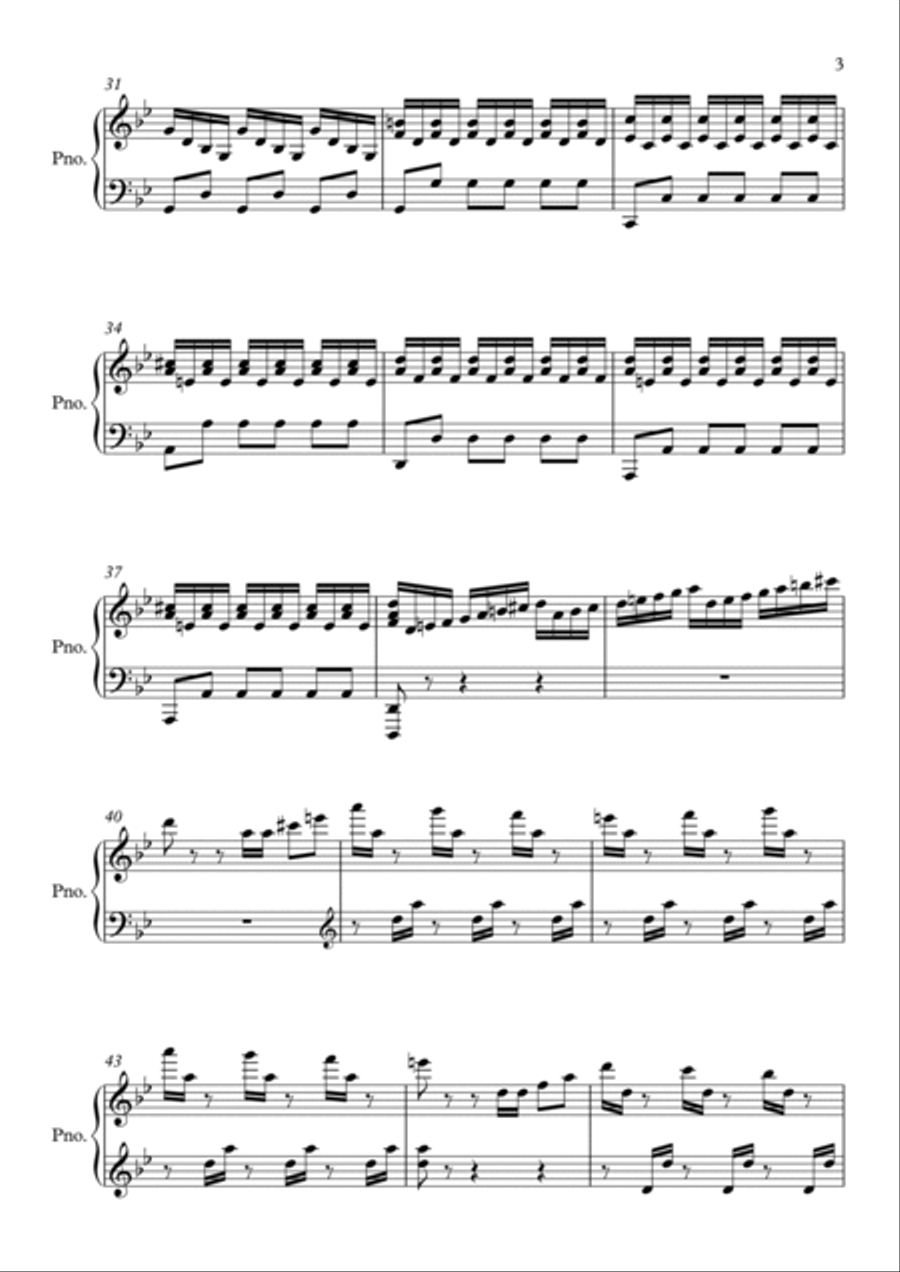 Summer (Storm) from The Four Seasons Vivaldi Piano Piano Solo scores gallery preview page 3