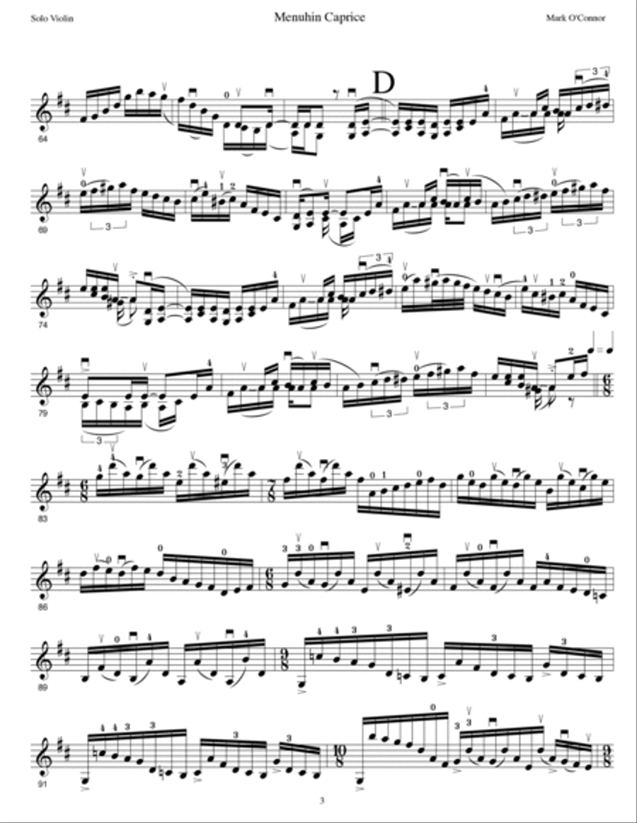 Menuhin Caprice Violin Solo scores gallery preview page 6