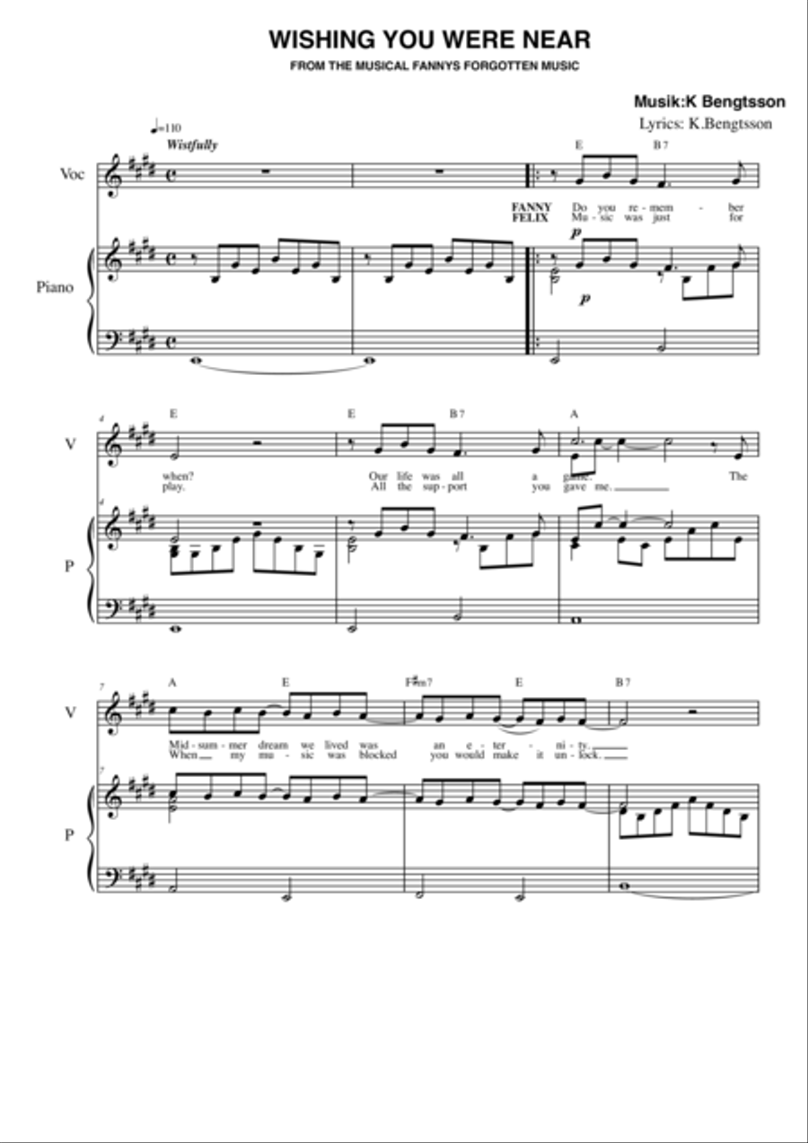 Wishing you were near Wishing you were near Small Ensemble scores gallery preview page 1