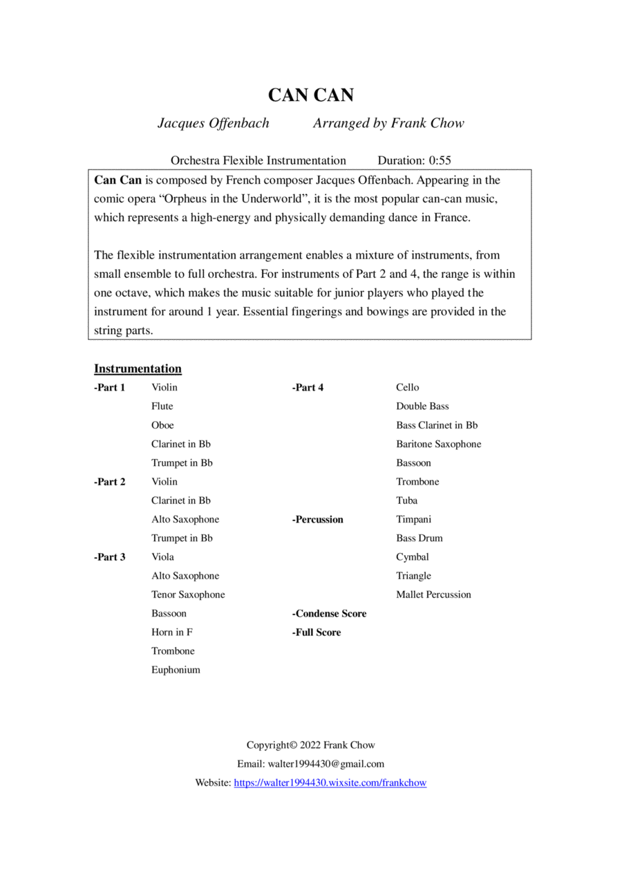 Book cover for Can Can (Orchestra/ Concert Band Flexible Instrumentation)