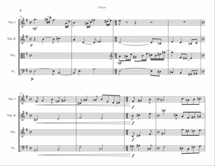 Circus String Quartet scores gallery preview page 5