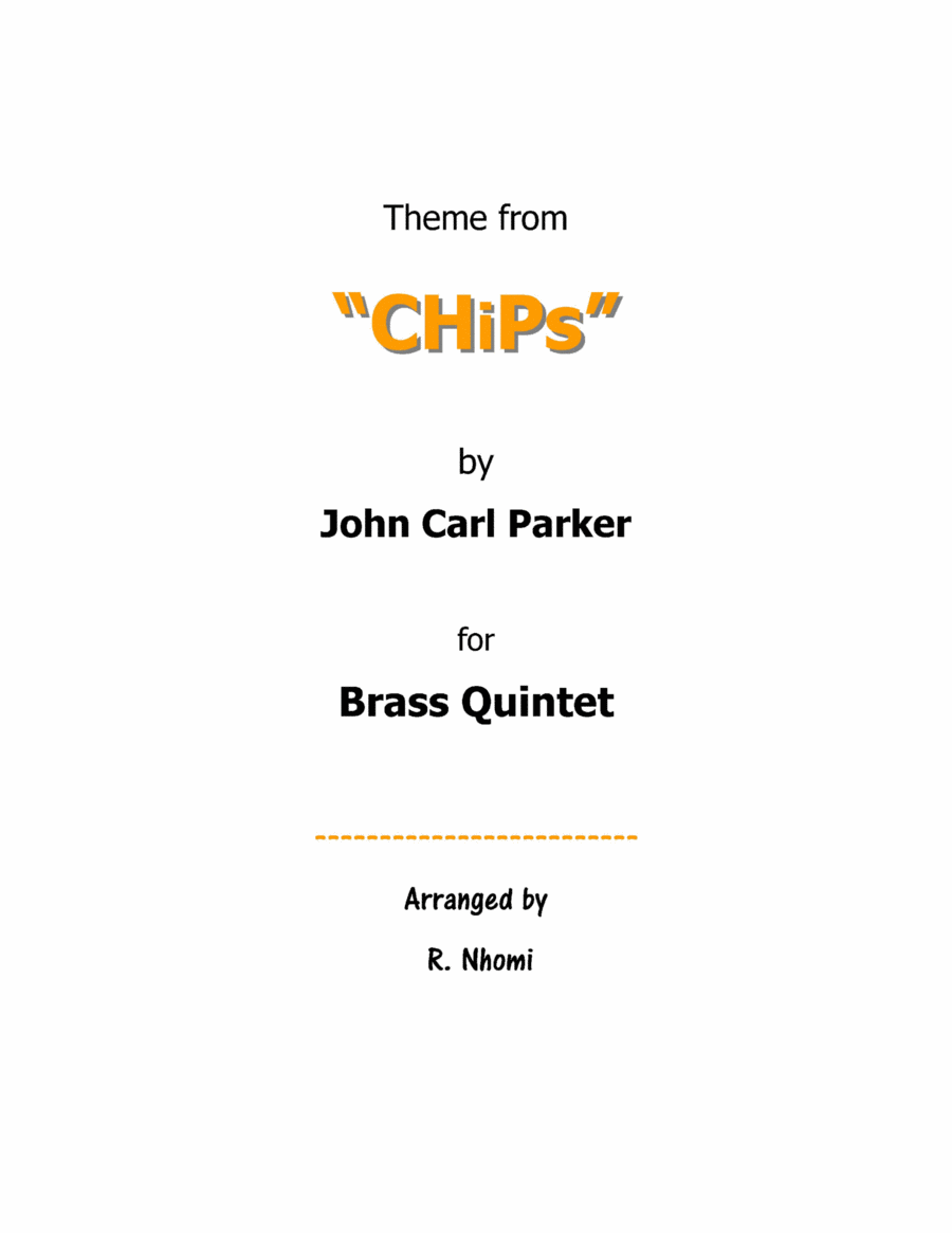 Chips Theme Brass Quintet scores gallery preview page 1