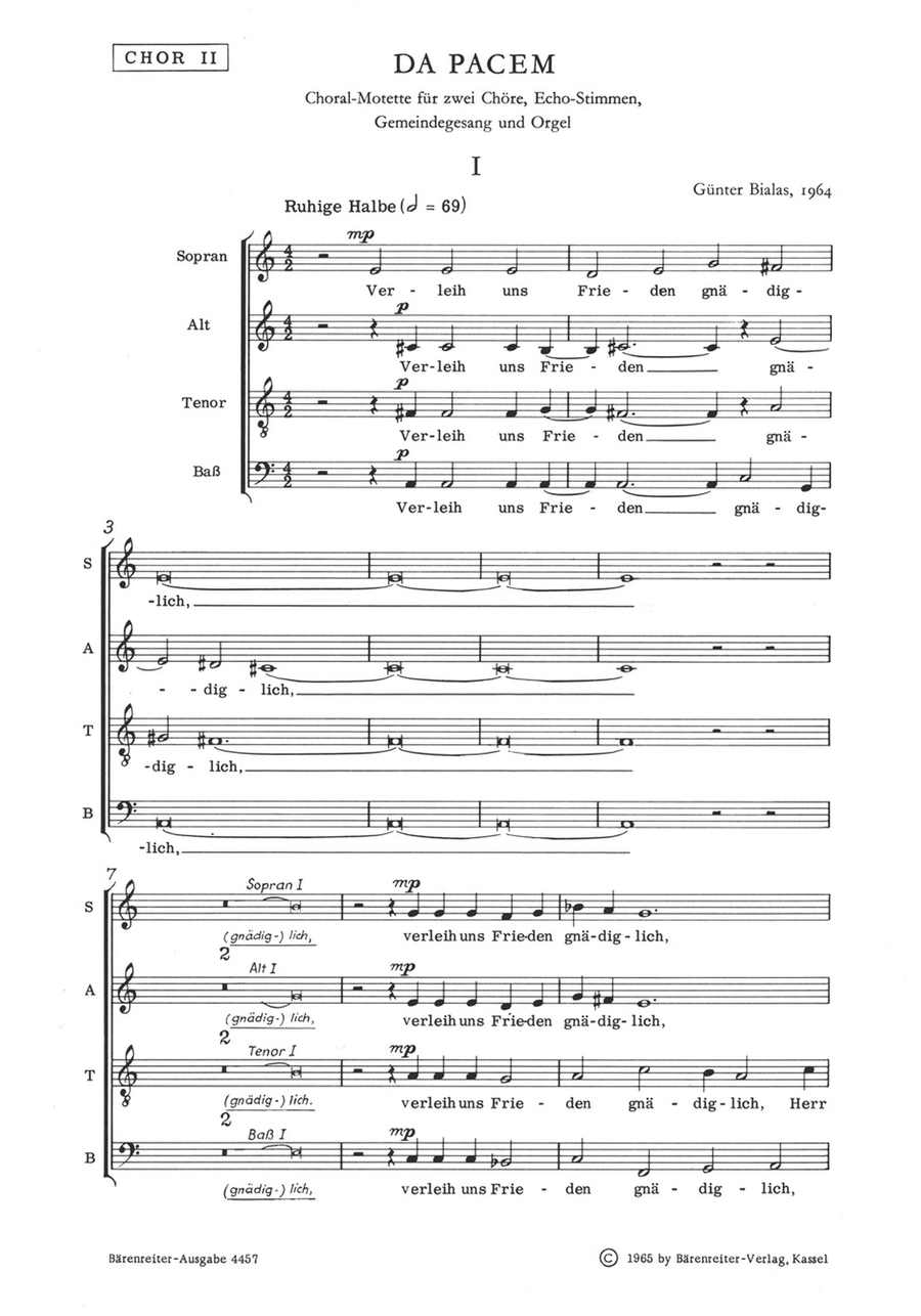 Da pacem (1964) 4-Part scores gallery preview page 1