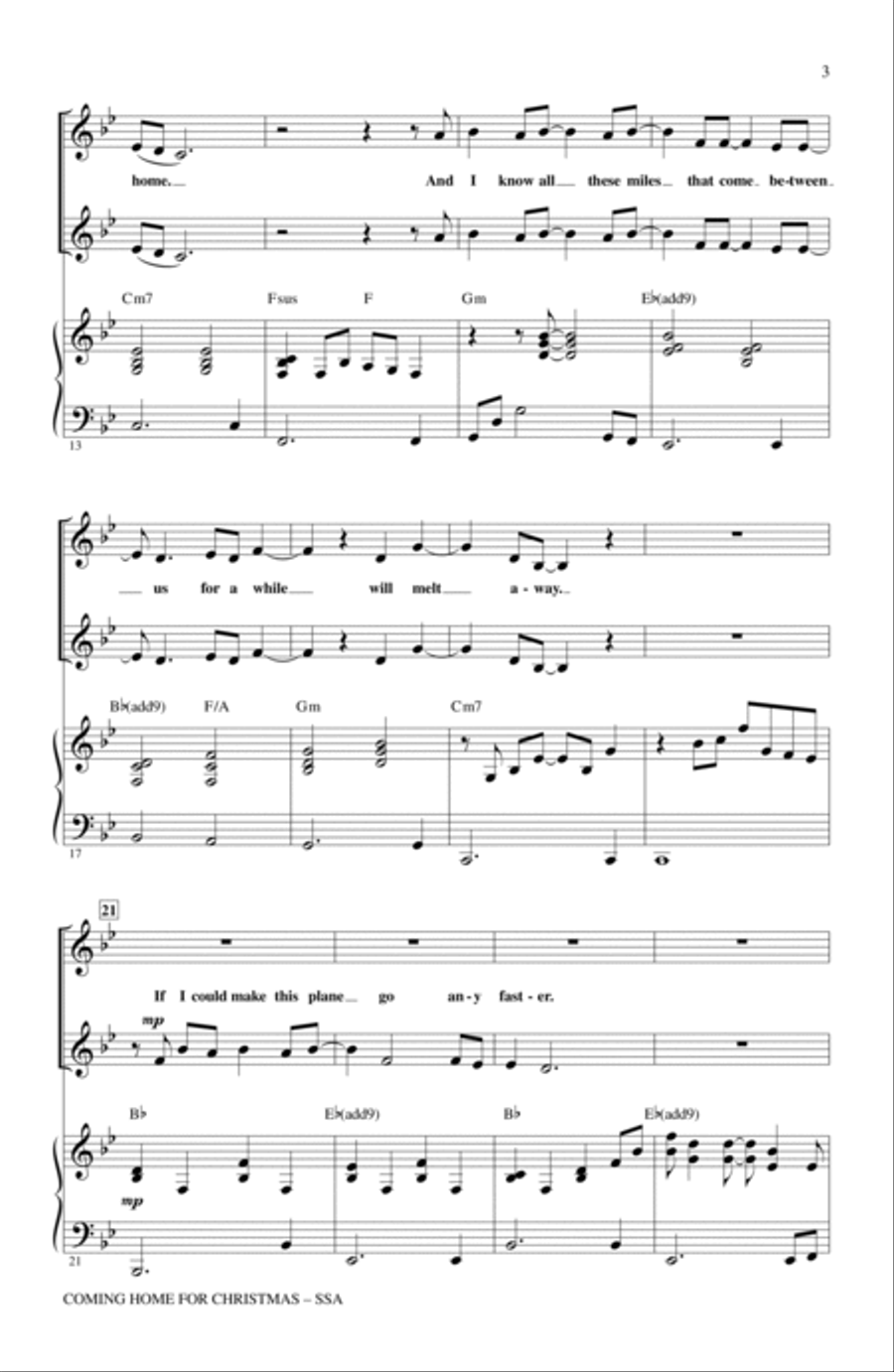 Coming Home For Christmas SSA scores gallery preview page 2