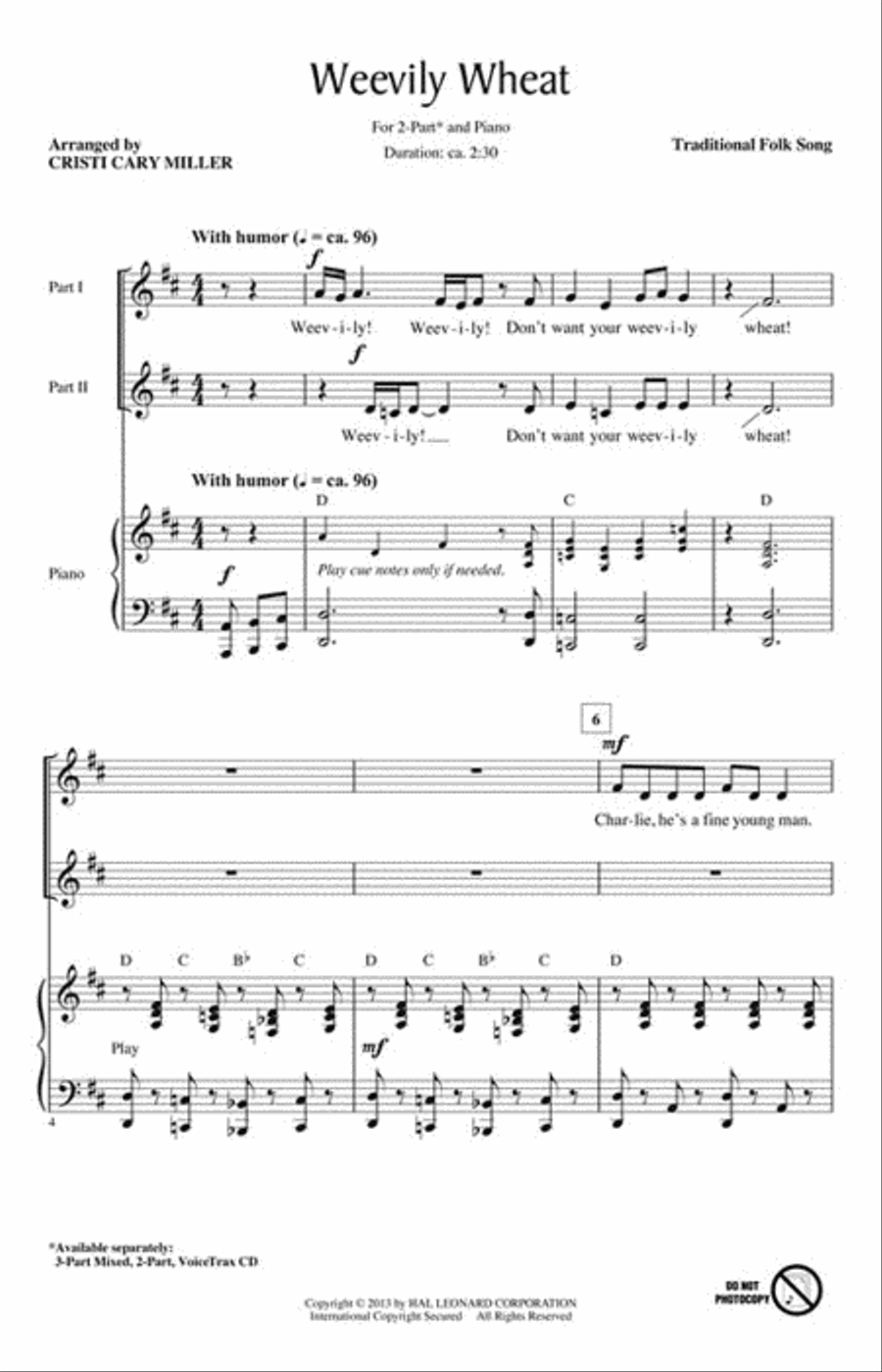 Weevily Wheat Weevily Wheat 2-Part scores gallery preview page 2