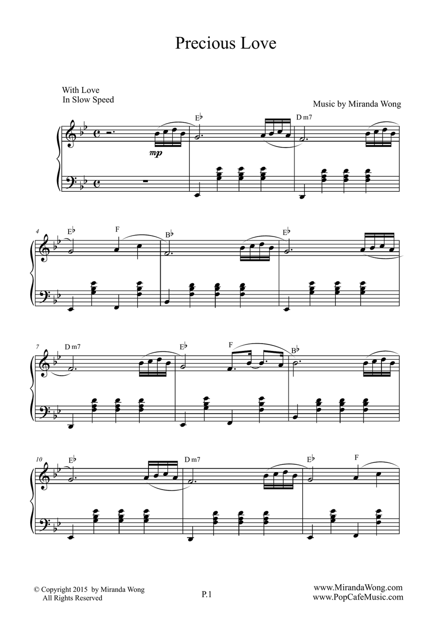 Precious Love - Romantic Piano Music by Miranda Wong Piano Solo scores gallery preview page 2