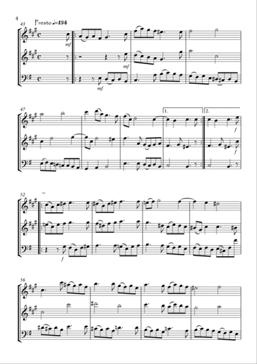 Sonata No.4 Op.2 Woodwind Trio scores gallery preview page 4