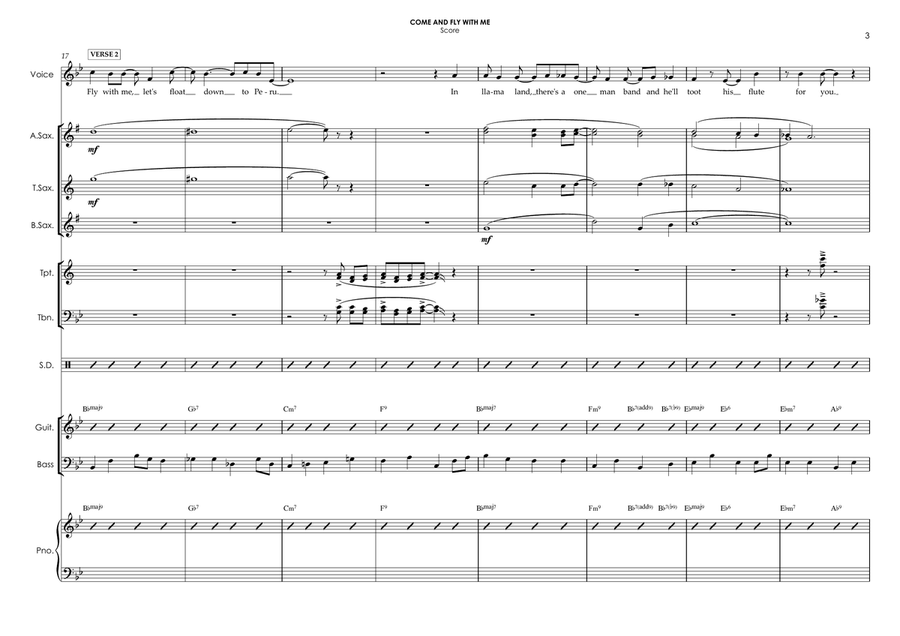 Come Fly With Me - Score Only Jazz Ensemble scores gallery preview page 6