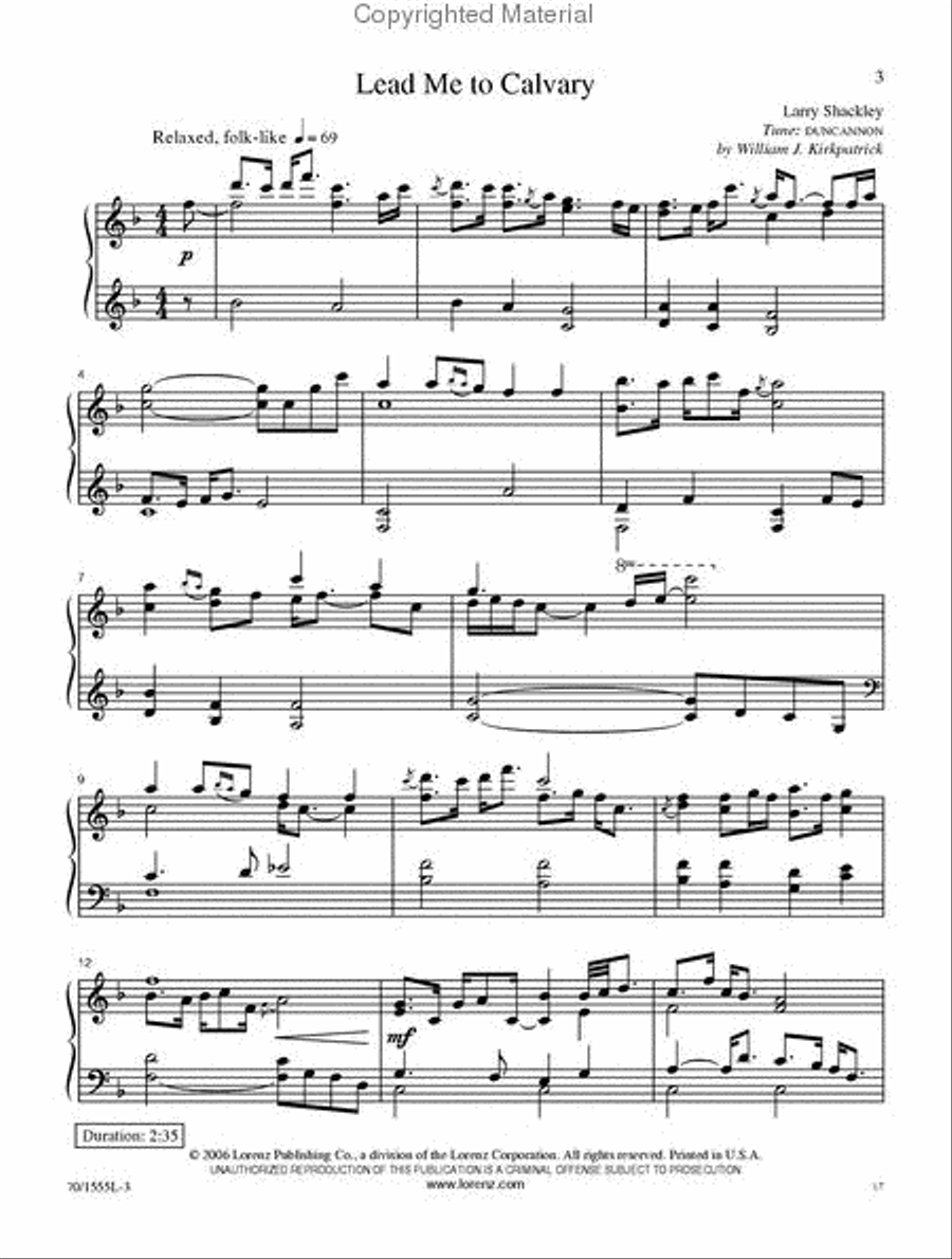In the Shadow of the Cross Piano Solo scores gallery preview page 2