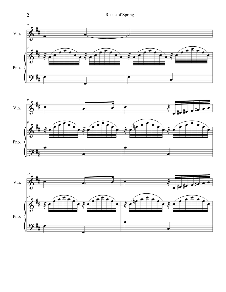 Rustle of Spring Rustle of Spring Violin Solo scores gallery preview page 2