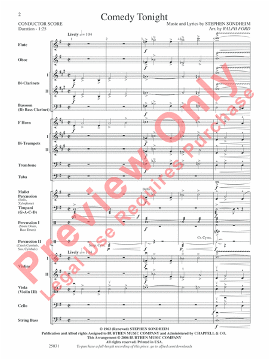 Comedy Tonight Comedy Tonight Full Orchestra scores gallery preview page 3