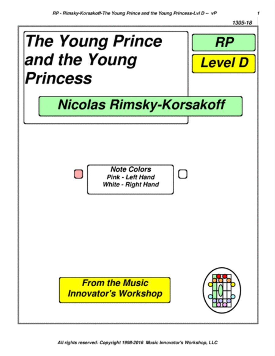 Rimsky-Korsakov - The Young Prince and Princess - (Key Map Tablature) Piano Solo scores gallery preview page 1