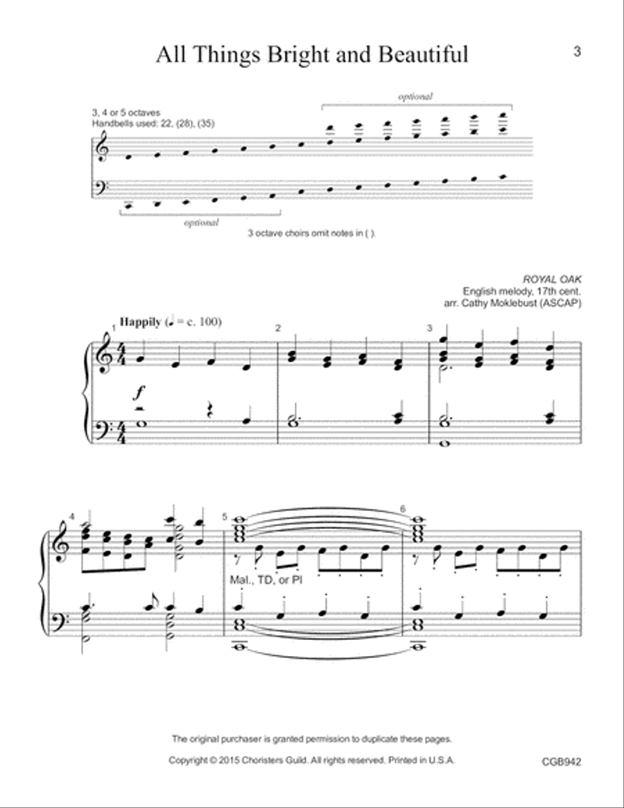 All Things Bright and Beautiful (3-5 octaves) 5-Octaves scores gallery preview page 4