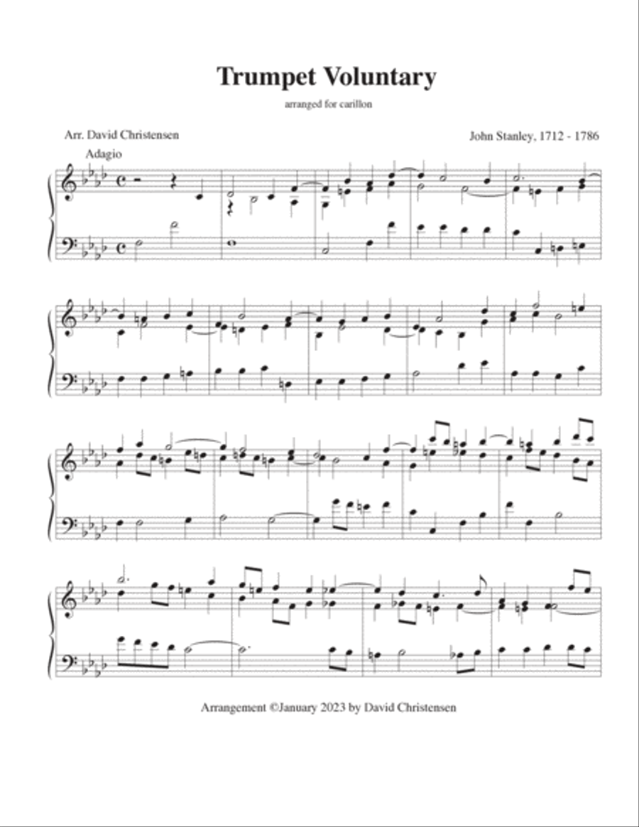 Trumpet Voluntary for Carillon Trumpet scores gallery preview page 2