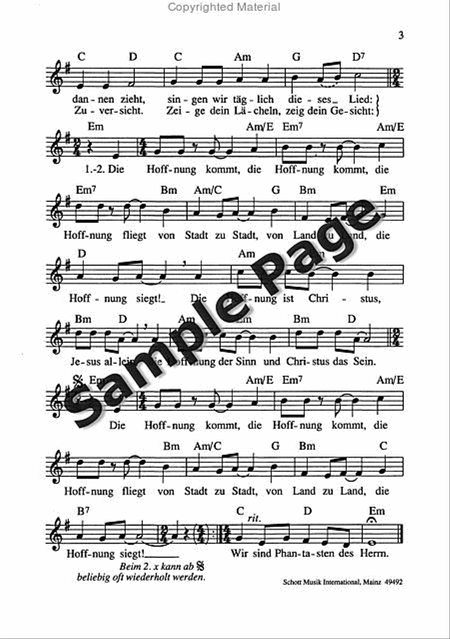 Hoffnung Melody Line Edition 4-Part scores gallery preview page 4