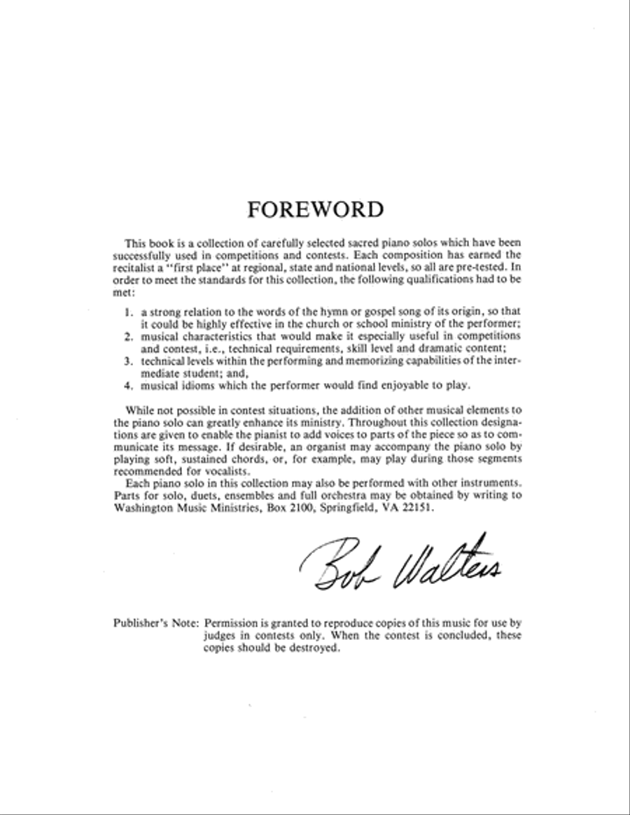 Bob Walters Sacred Piano Solos-Digital Download Piano Solo scores gallery preview page 5