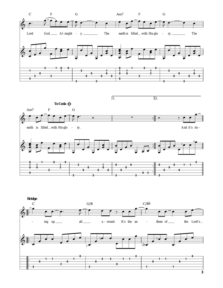 Holy Is The Lord Guitar Solo scores gallery preview page 3