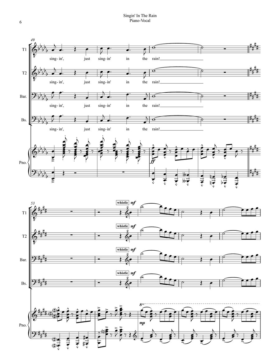 Singin' In The Rain TTBB scores gallery preview page 6