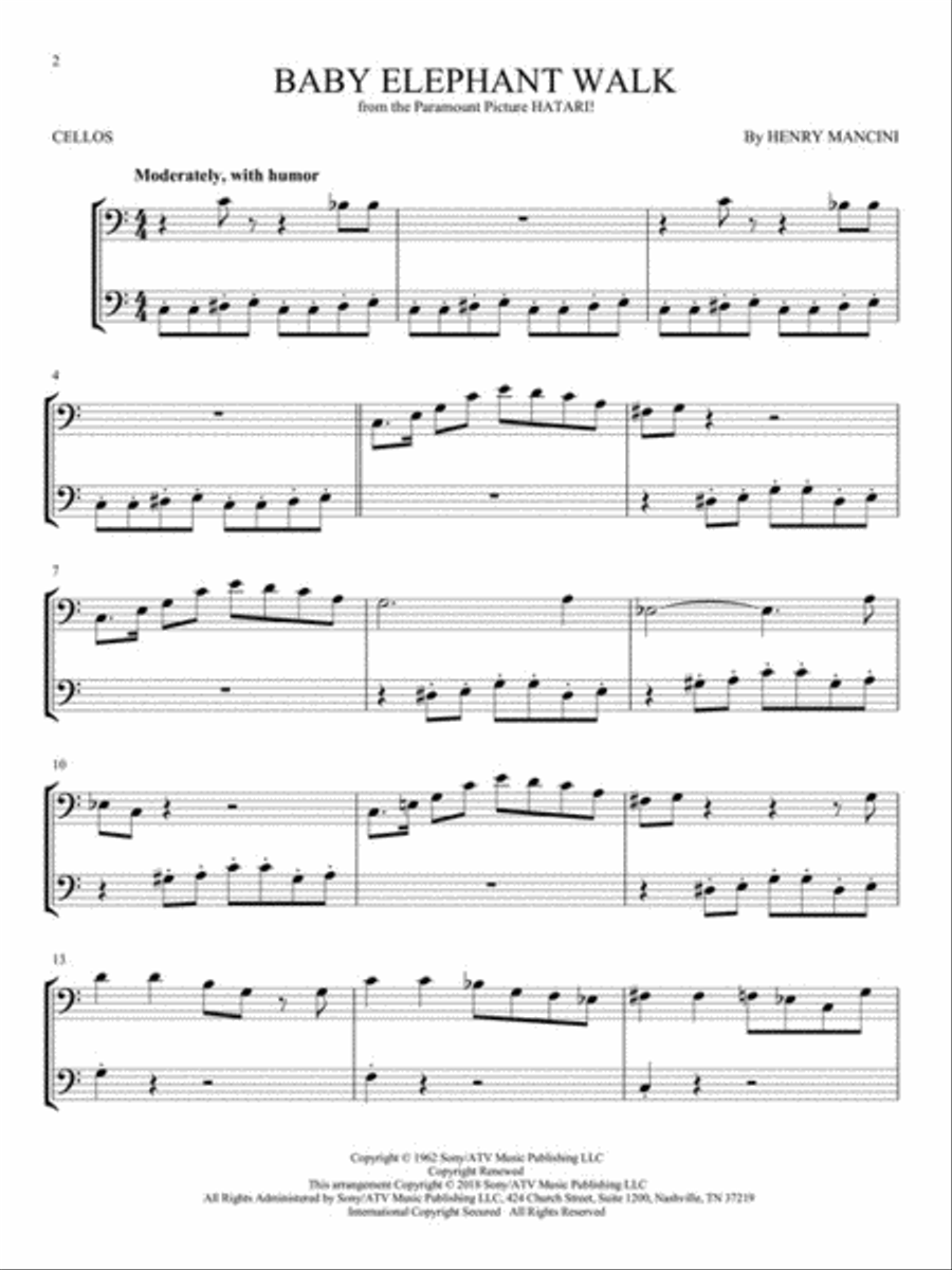 Movie Songs for Two Cellos String Duet scores gallery preview page 3
