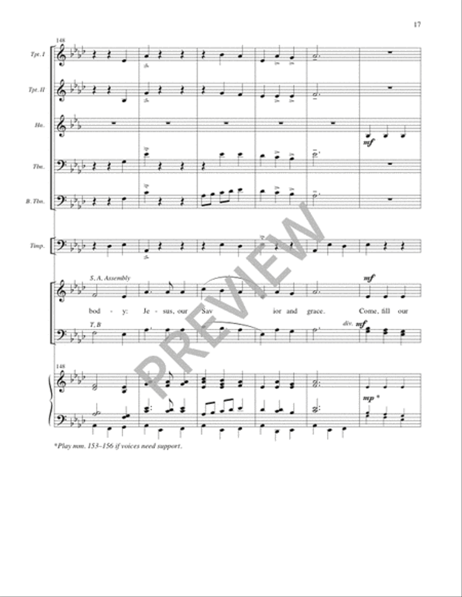 Drawn by His Word - Full Score and Parts Horn scores gallery preview page 18