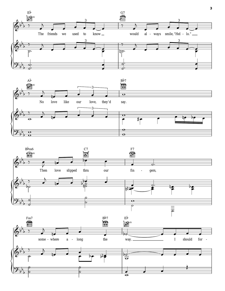 Somewhere Along The Way Piano, Vocal, Guitar scores gallery preview page 3