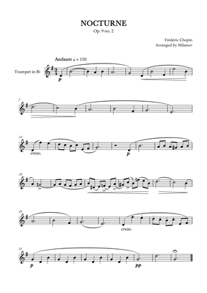 Chopin Nocturne op. 9 no. 2 | Trumpet in Bb | F Major | Easy beginner
