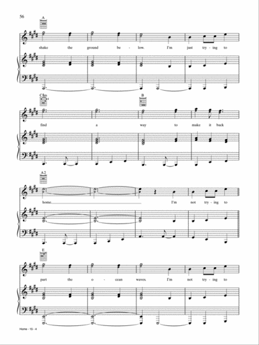 Home Home Piano, Vocal, Guitar scores gallery preview page 4