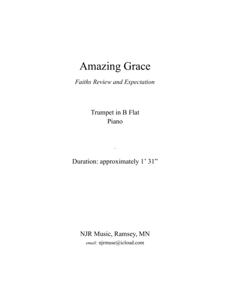Amazing Grace (Bb Trumpet & Piano) - Full Set image number null