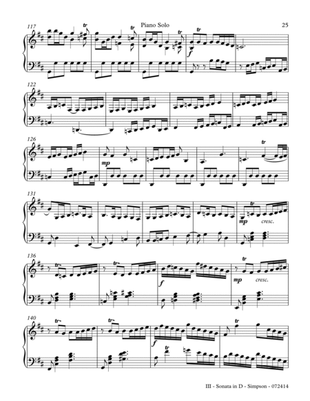 Sonata in D for Piano Solo - 3rd Mvt. image number null