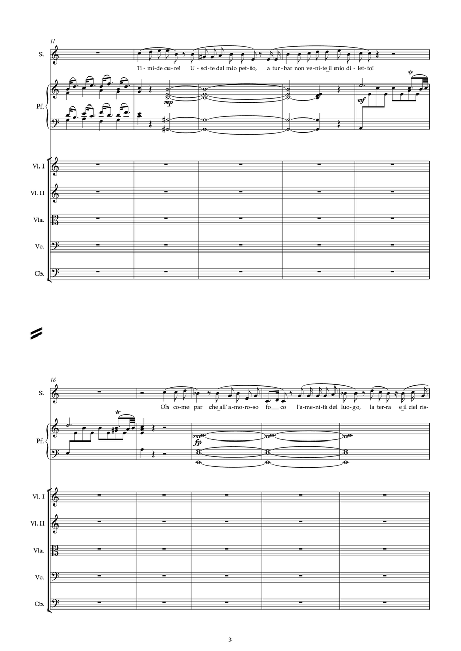 Deh vieni non tardar Chamber Orchestra scores gallery preview page 3