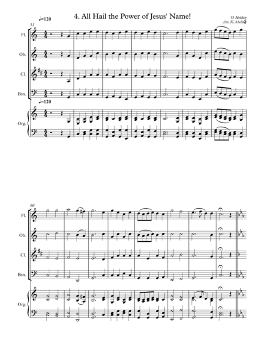 40 Beloved Christian Hymns Volume I (for Woodwind Quartet and optional Organ) Woodwind Quartet scores gallery preview page 6