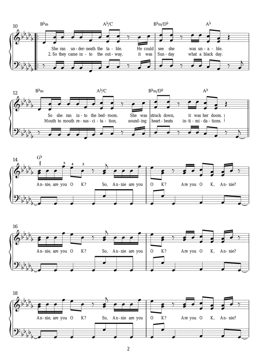Smooth Criminal Easy Piano scores gallery preview page 2