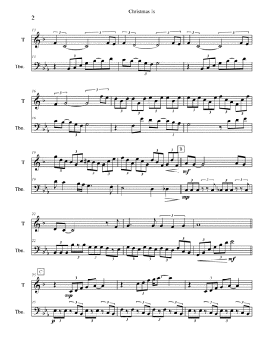 Christmas Is Brass Ensemble scores gallery preview page 2